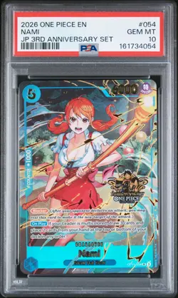 PSA 10 - Nami OP11-054 One Piece Japanese 3rd Anniversary Set Promo English 2026 - Image 1