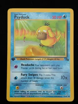 1st Edition Psyduck 53/62 Fossil Set Pokemon Card WOTC TCG - Image 1