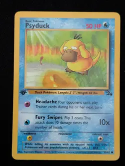 1st Edition Psyduck 53/62 Fossil Set Pokemon Card WOTC TCG - Image 1