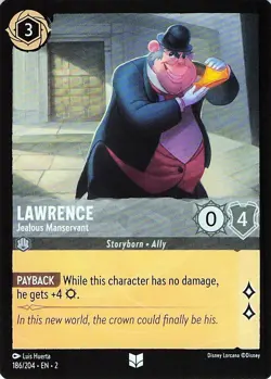 Lawrence - Jealous Manservant 186/204 Rise of the Floodborn Uncommon -NM/MINT - Image 1