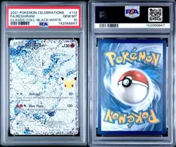 2021 POKEMON CELEBRATIONS CLASSIC COLLECTION #113 FULL ART/RESHIRAM PSA 10 - Image 3