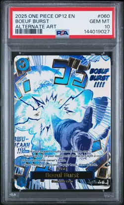2025 ONE PIECE OP12-LEGACY OF THE MASTER ALTERNATE ART #060 BOEUF BURST PSA 10 - Image 1