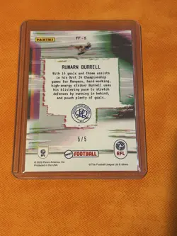 Panini Football EFL 2026 QPR Rumarn Burrell Fast Forward Pixel Storm Gold /5 - Image 2