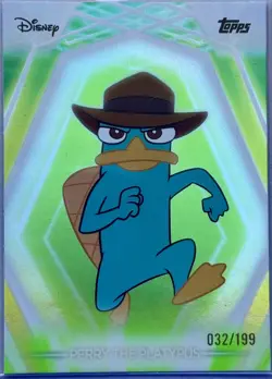 PERRY THE PLATYPUS #5 2026 Topps Disney Neon Refractor 032/199 - Image 1