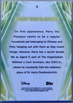 PERRY THE PLATYPUS #5 2026 Topps Disney Neon Refractor 032/199 - Image 2