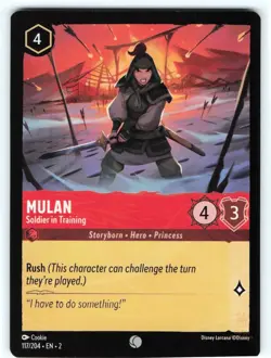 Mulan - Soldier in Training 117/204 Rise of the Floodborn Lorcana NM - Image 1