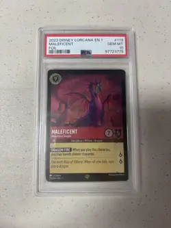 2023 Disney Lorcana EN 1 Maleficent Monstrous Dragon Foil PSA 10 Gem Mint! - Image 1