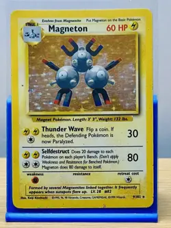 Magneton 9/102 - Base Set Unlimited (1999) Vintage WOTC Holo Rare Card - HP - Image 1