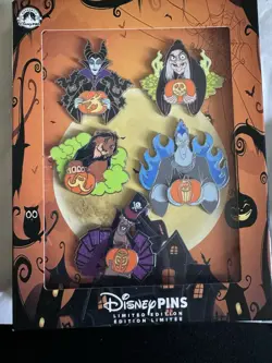 2023 Disney Villains Halloween Pins Collection Maleficent/Scar/Hades/Witch/Dr. F - Image 1