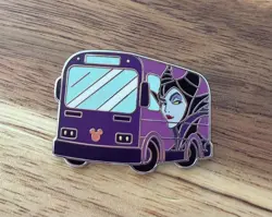 Disney Mystery Pin Hidden Mickey 2026 Wave A Bus Disney Buses Maleficent Chaser - Image 1