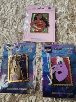 IN HAND Disney Royal Stamp Wave 3 - Maleficent Ursula Moana Jumbo Pins - Image 1