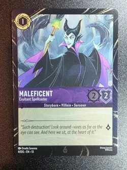 Disney Parks 2026 Lorcana Maleficent Attack Of The Vine 4/DIS EN 13 Promo Card - Image 1