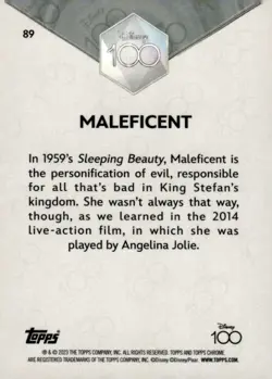 2023 Topps Chrome Disney 100 #89 Maleficent - Image 2
