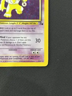 Pokemon TCG Hypno 1st Edition Holo Card Fossil Rare, 8/62 LP/MP - Image 4