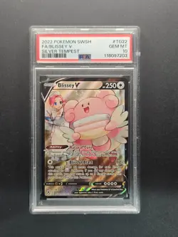 PSA 10 GEM MINT 2022 Pokemon Blissey V TG22 Silver Tempest Trainer Gallery FA - Image 1