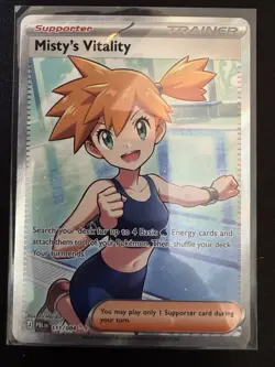 Pokemon TCG Misty’s Vitality PBL 111/084 Pitch Black Full Art Supporter Card - Image 1