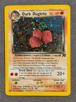 Vintage Pokemon TCG - Team Rocket - Unlimited Dark Dugtrio 6/82 Holo: MP (SWIRL) - Image 1