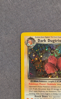 Vintage Pokemon TCG - Team Rocket - Unlimited Dark Dugtrio 6/82 Holo: MP (SWIRL) - Image 2