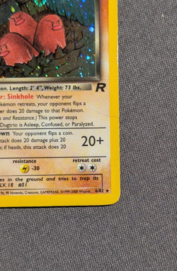Vintage Pokemon TCG - Team Rocket - Unlimited Dark Dugtrio 6/82 Holo: MP (SWIRL) - Image 4