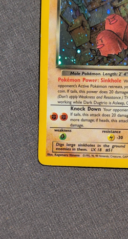 Vintage Pokemon TCG - Team Rocket - Unlimited Dark Dugtrio 6/82 Holo: MP (SWIRL) - Image 5