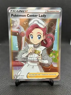 Pokemon Center Lady 185/185 Full Art Ultra Rare Vivid Voltage - Pokemon TCG - Image 1