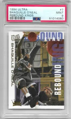 1994 Ultra Shaquille O'neal Rebound Kings, #7, PSA 9 Mint HOF - Image 1