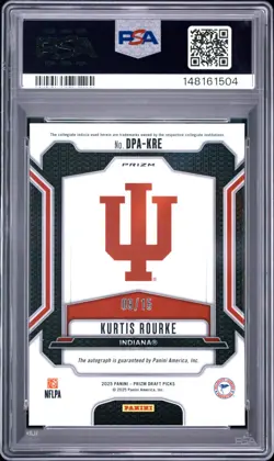 KURTIS ROURKE RC 2025 PRIZM DRAFT GOLD SHIMMER ROOKIE AUTO JERSEY # 9/15 PSA 10 - Image 2