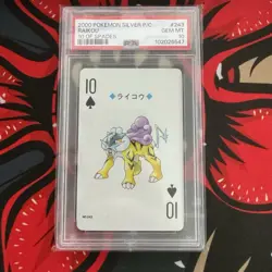PSA 10 2000 POKEMON SILVER PLAYING CARDS #243 RAIKOU 10 OF SPADES UK SELLER - Image 1