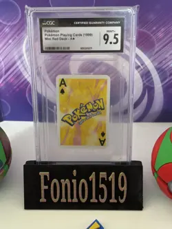 1999 BICYCLE POKEMON MINI PLAYING CARDS RED DECK POKEMON LOGO CGC 9.5 - Image 2
