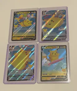 Pikachu X4 Cards, Pokemon 25th Anniversary Celebrations Set 2021. NM. V/VMAX - Image 1