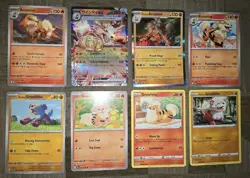 8 Growlithe & Arcanine Pokemon Cards NM - Image 1
