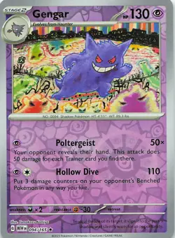 Gengar 094/165 Rare 151 Pokemon Reverse Holo Near Mint - Image 1