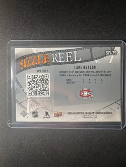 2025-26 Upper Deck Extended Lane Hutson Sizzle Reel SR-79 Montreal Canadiens NM - Image 2
