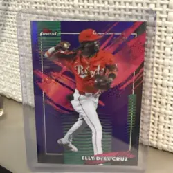 2026 Topps Finest Elly De La Cruz Purple X-Fractor Refractor /75 RARE #173 Reds - Image 1