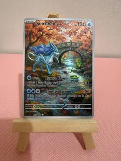 Suicune Bridge Pokemon Card DISPLAY ART CARD With Palpitoed & Lotad - Image 1