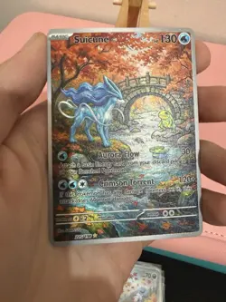 Suicune Bridge Pokemon Card DISPLAY ART CARD With Palpitoed & Lotad - Image 2