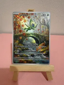 Celebi Bridge Pokemon Card DISPLAY ART CARD With Deerling & Noctowl - Image 1