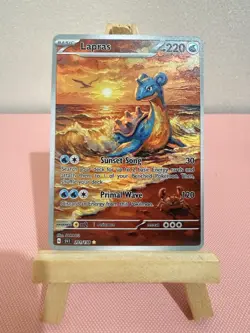 Lapras Sunset Pokemon Card DISPLAY ART CARD With Pidgeot & Krabby - Image 1