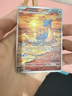 Lapras Sunset Pokemon Card DISPLAY ART CARD With Pidgeot & Krabby - Image 2