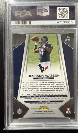 DESHAUN WATSON 2018 HONORS 2017 PRIZM Green Scope ROOKIE ON CARD AUTO /3 PSA 10 - Image 4