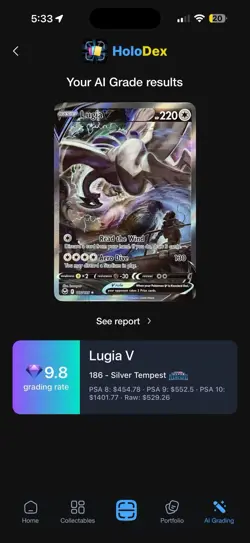Pokemon TCG Lugia V 186/195 Silver Tempest Full Art Holo POTENTIAL PSA 10 - Image 2