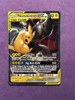 Pikachu & Zekrom GX 33/181 Pokemon Team Up Sun and Moon NM - Image 1