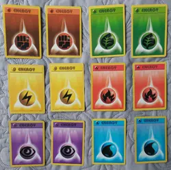 Pokemon energy cards x 12 (base set) 1999. 2 of each. - Image 1