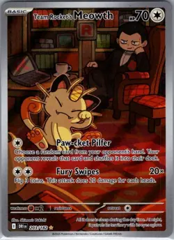 Team Rocket's Meowth 203/182 SV10: Destined Rivals - Pokemon Card - NM - Image 1