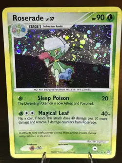 Roserade 17/132 Holo Rare Secret Wonders Pokemon Card Holo Bleed + Swirl - Image 1