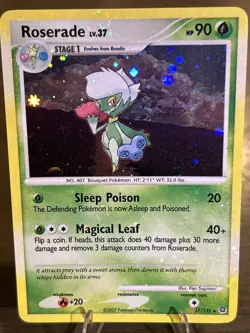 Roserade 17/132 Holo Rare Secret Wonders Pokemon Card Holo Bleed + Swirl - Image 2