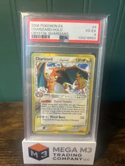 2006 Pokemon EX Crystal Guardians 4 Charizard Holo PSA 4 - Image 1