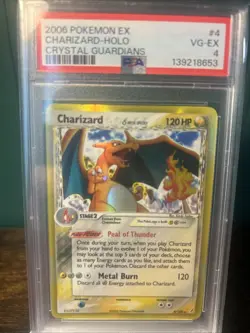 2006 Pokemon EX Crystal Guardians 4 Charizard Holo PSA 4 - Image 2