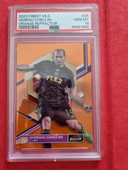 2023 Topps Finest MLS Orange Refractor Giorgio Chiellini /25 PSA 10 - Image 1