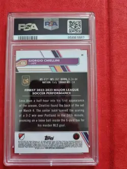 2023 Topps Finest MLS Orange Refractor Giorgio Chiellini /25 PSA 10 - Image 2
